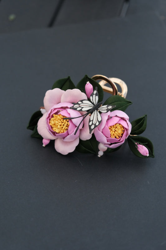 Peony with butterfly