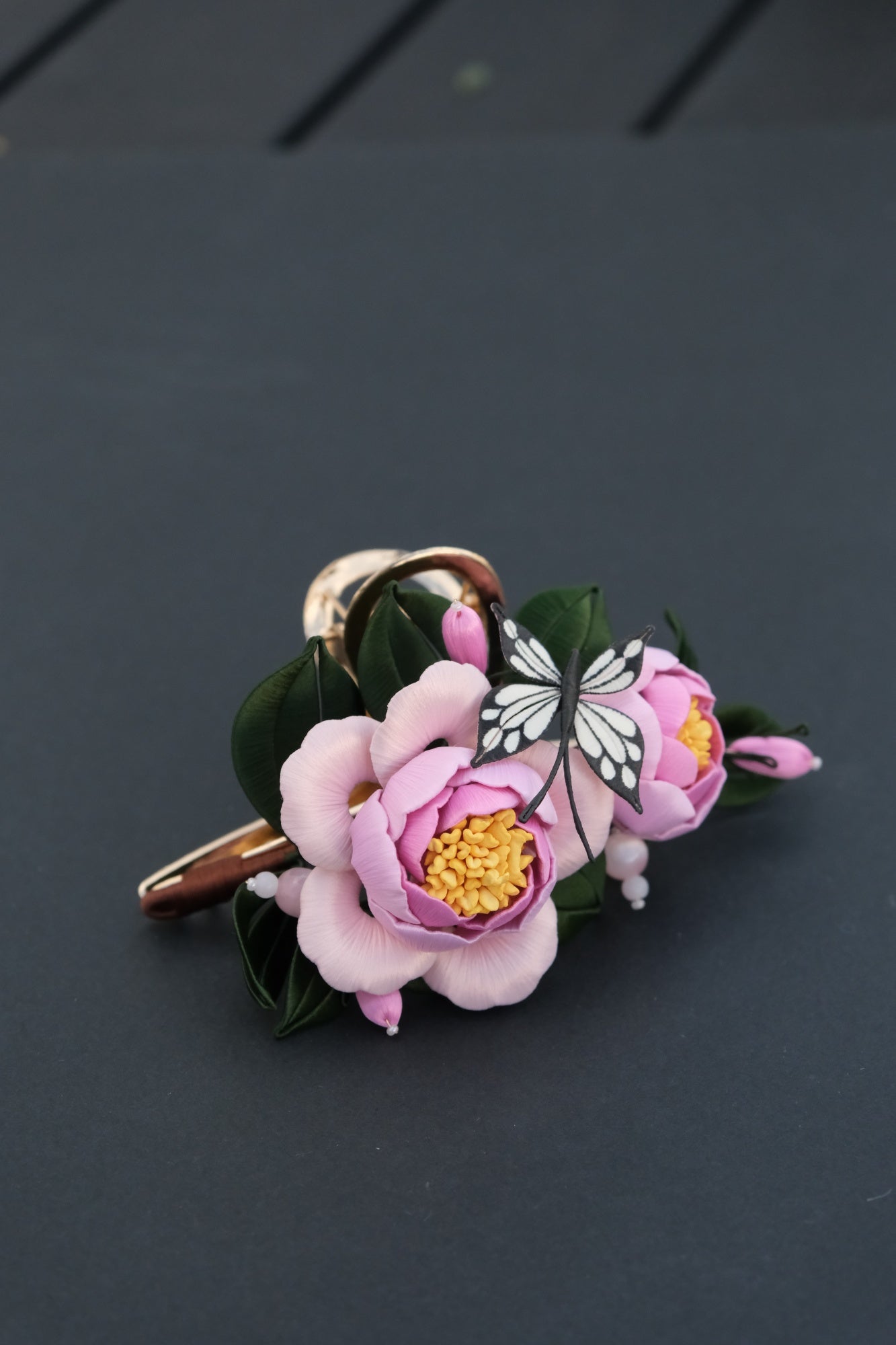 Peony with butterfly