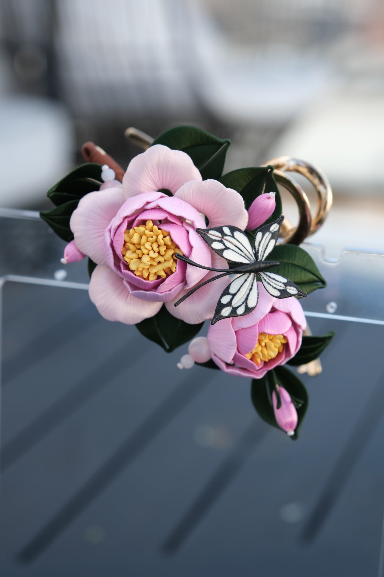Peony with butterfly