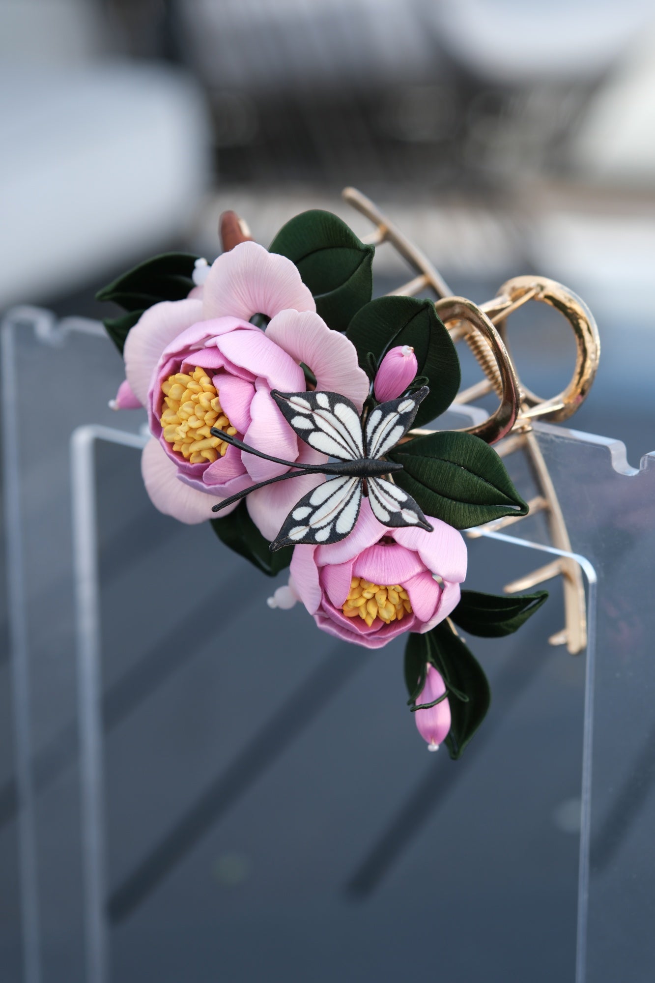Peony with butterfly