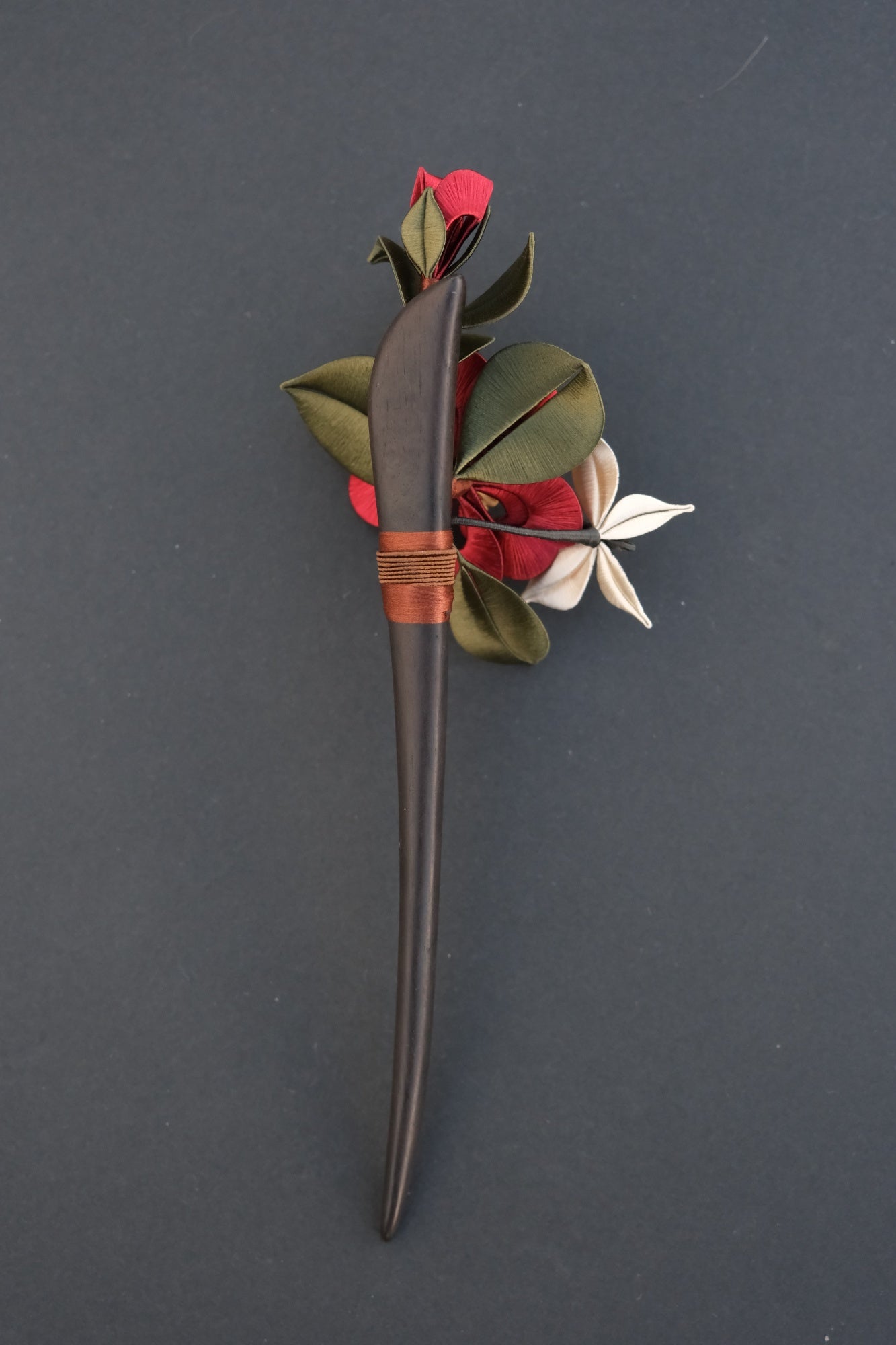Camellia & Butterfly Sandalwood Hairpin