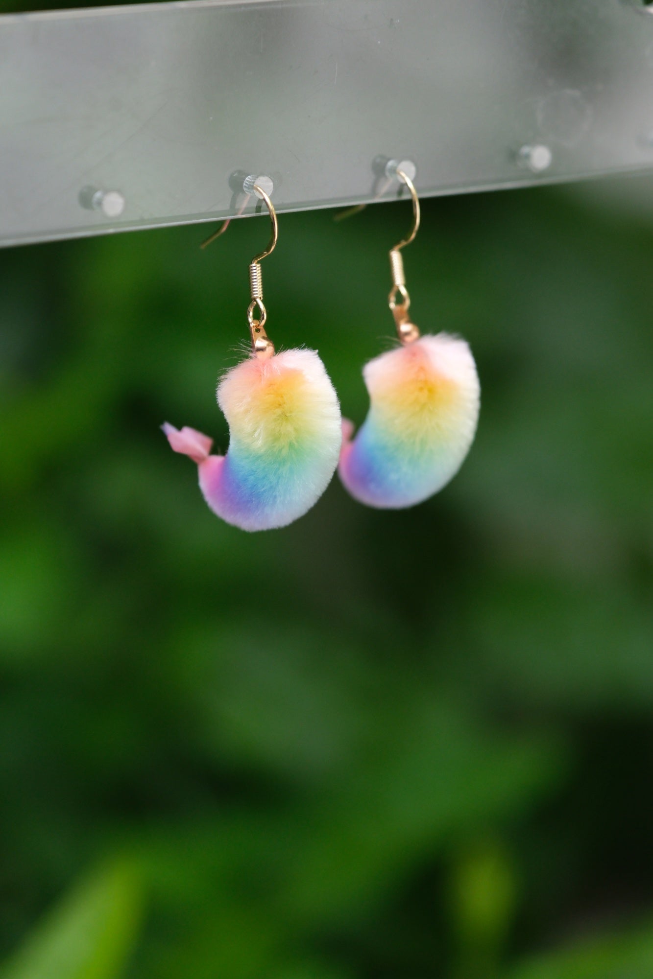 Shrimp Earrings Rainbow +Cooked