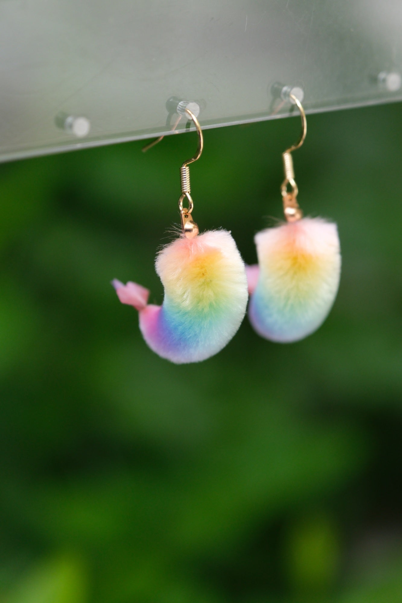 Shrimp Earrings Rainbow +Cooked