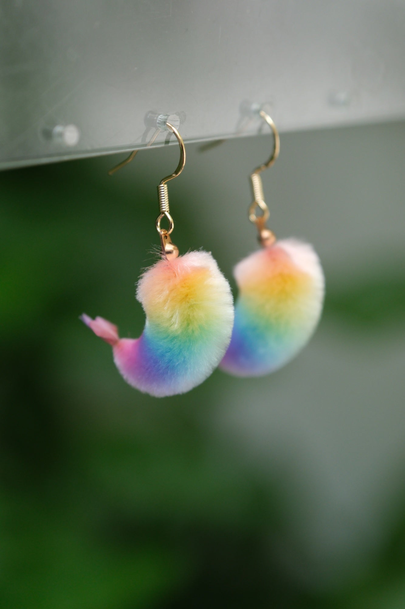 Shrimp Earrings Rainbow +Cooked
