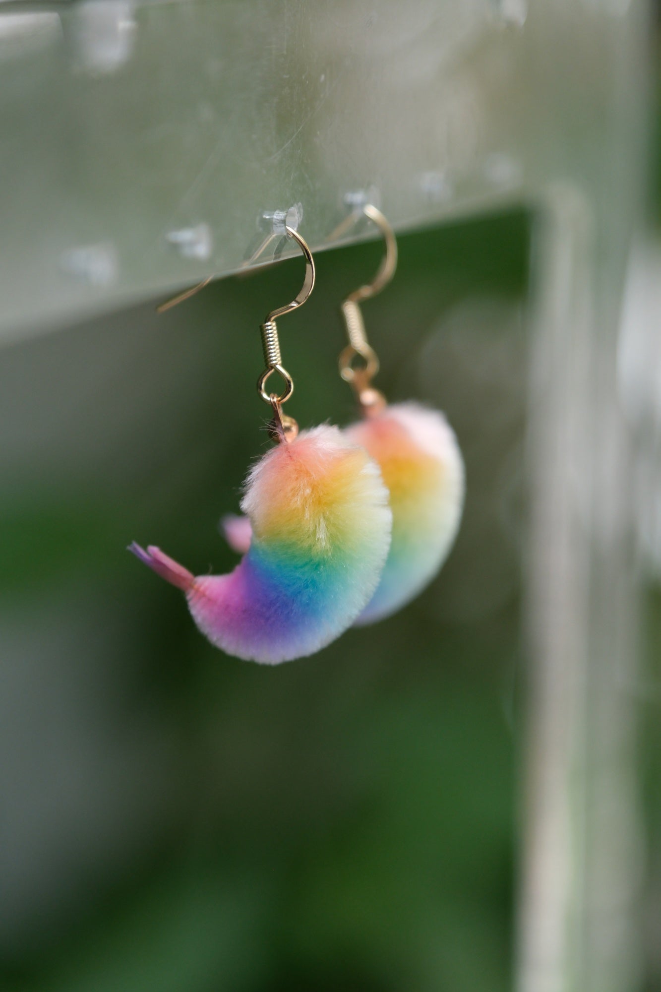 Shrimp Earrings Rainbow +Cooked