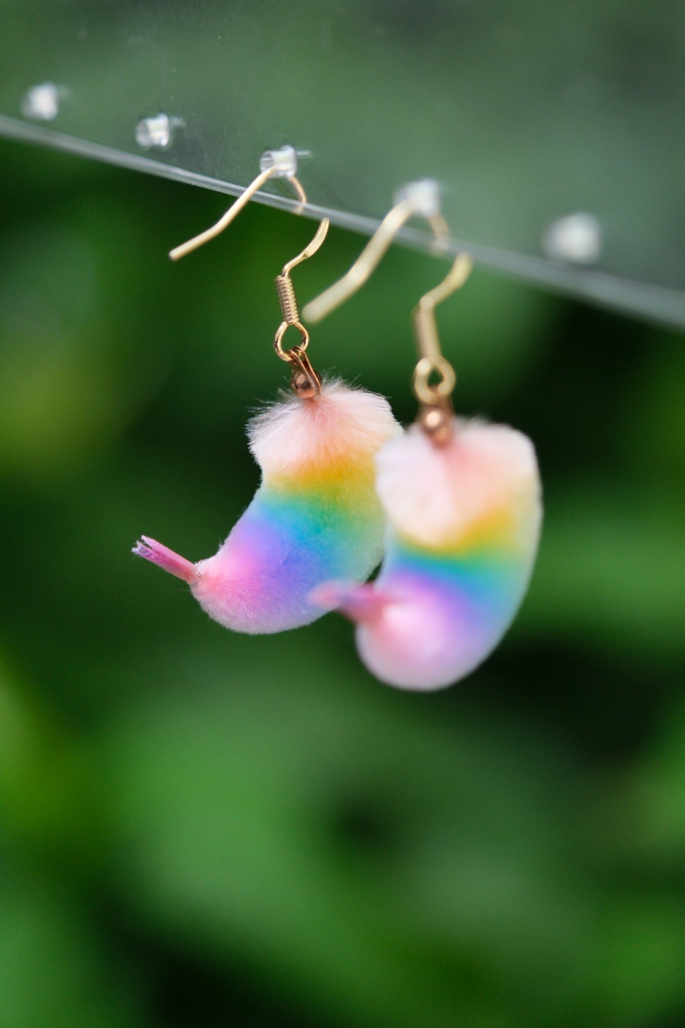 Shrimp Earrings Rainbow +Cooked