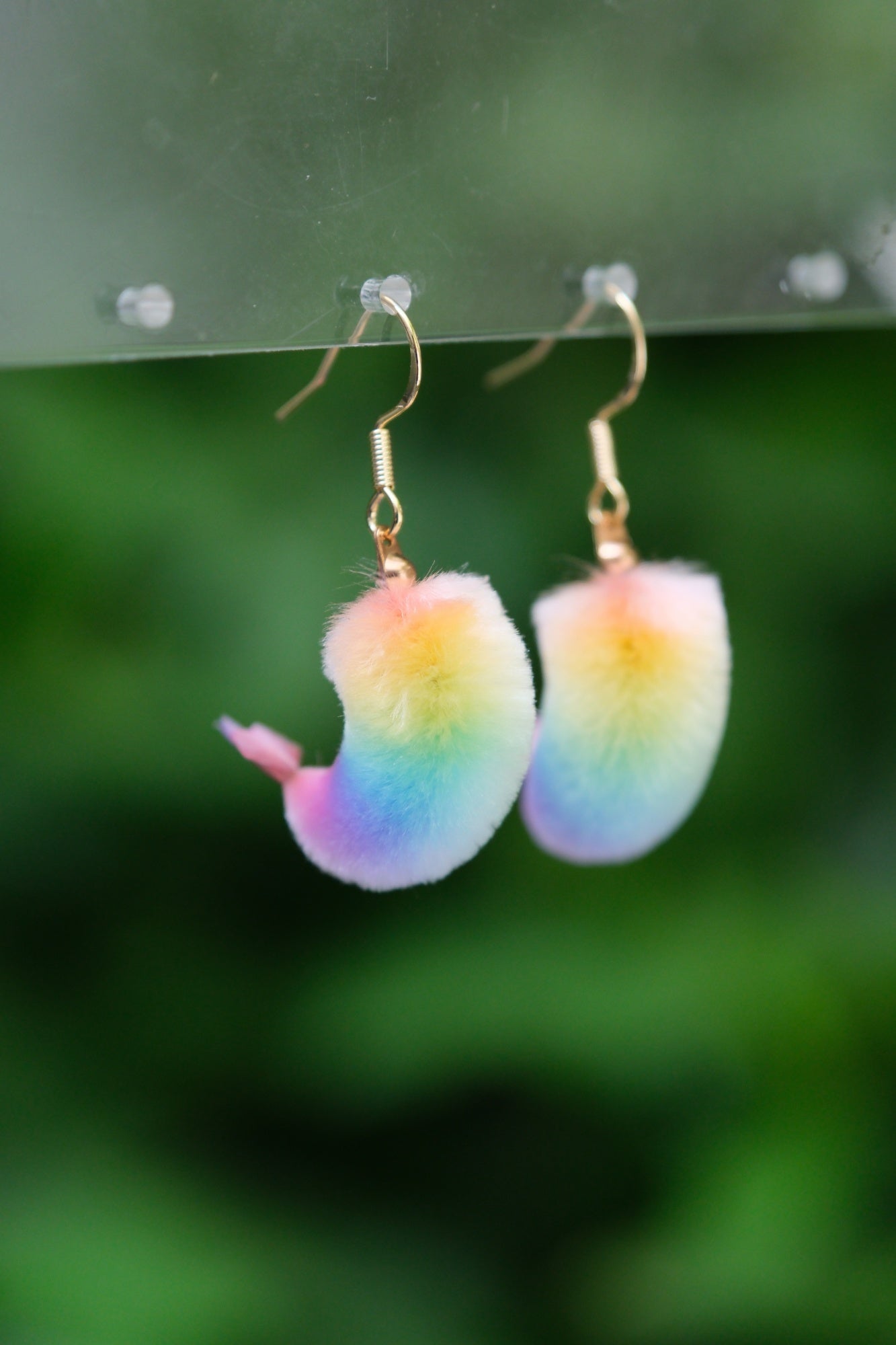 Shrimp Earrings Rainbow +Cooked