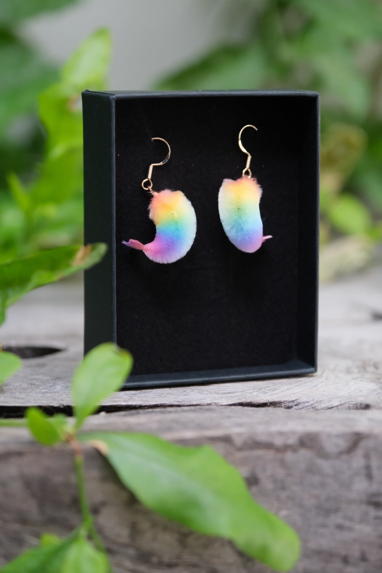 Shrimp Earrings Rainbow +Cooked