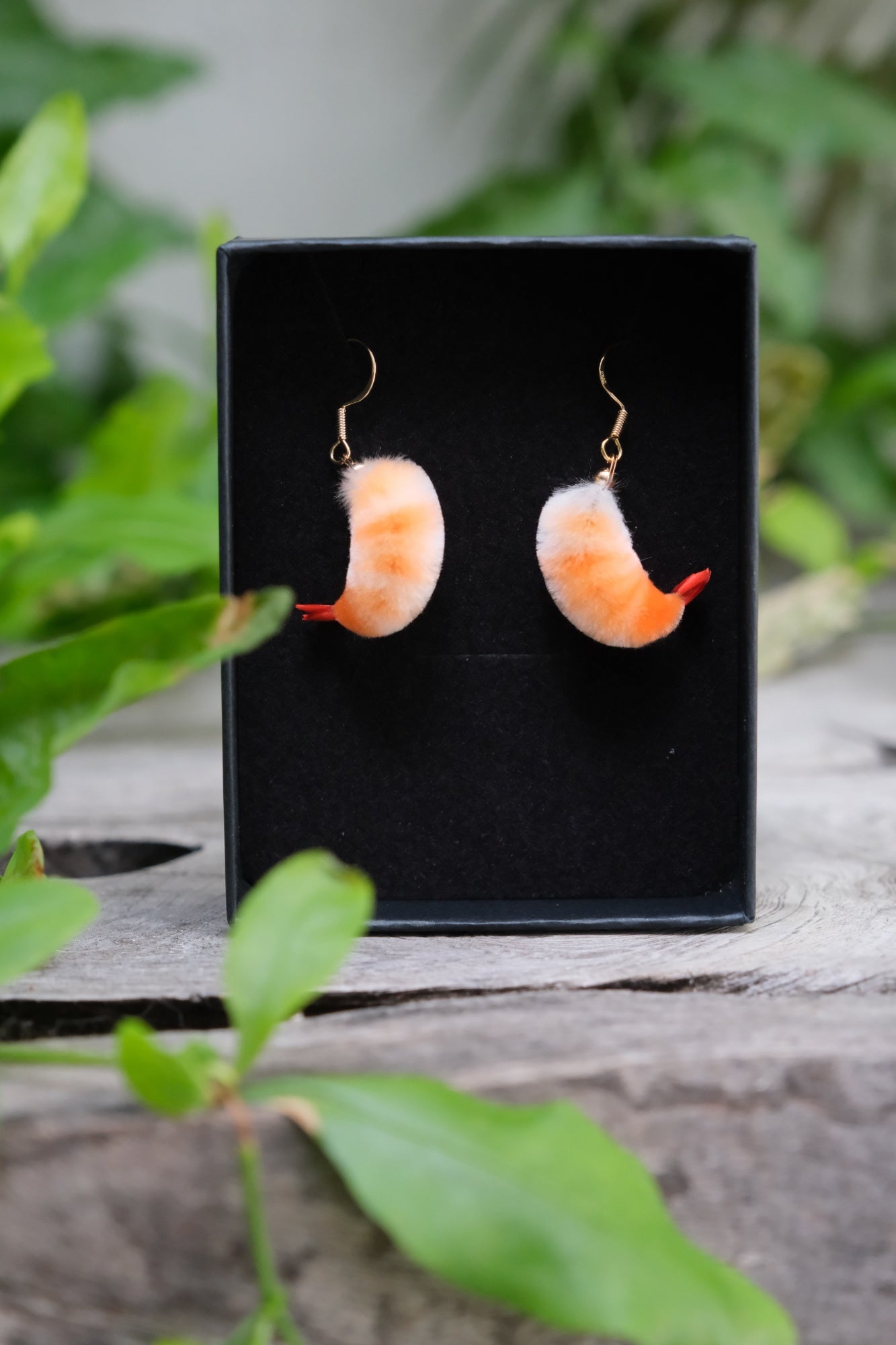 Shrimp Earrings Rainbow +Cooked
