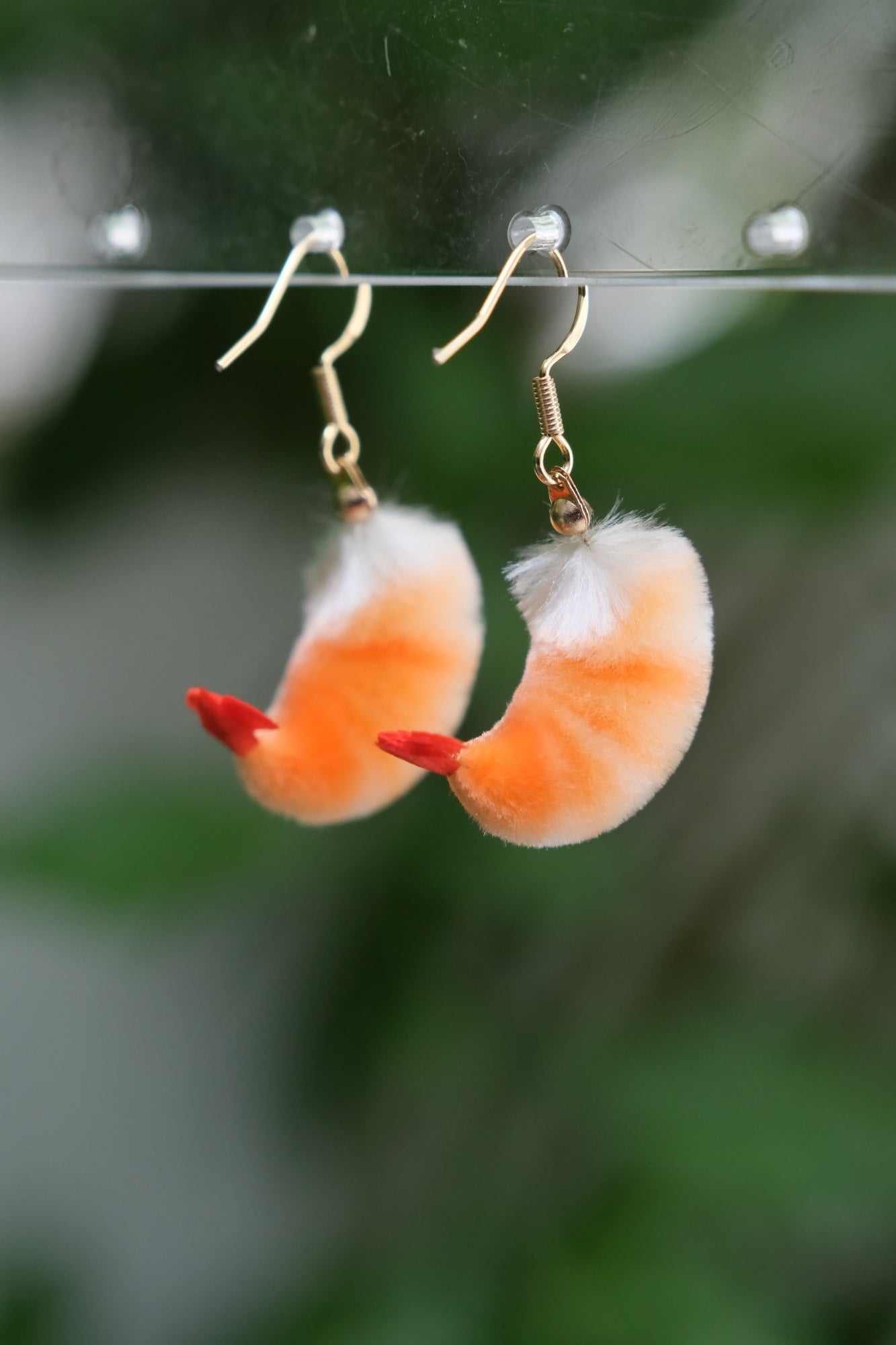Shrimp Earrings Rainbow +Cooked
