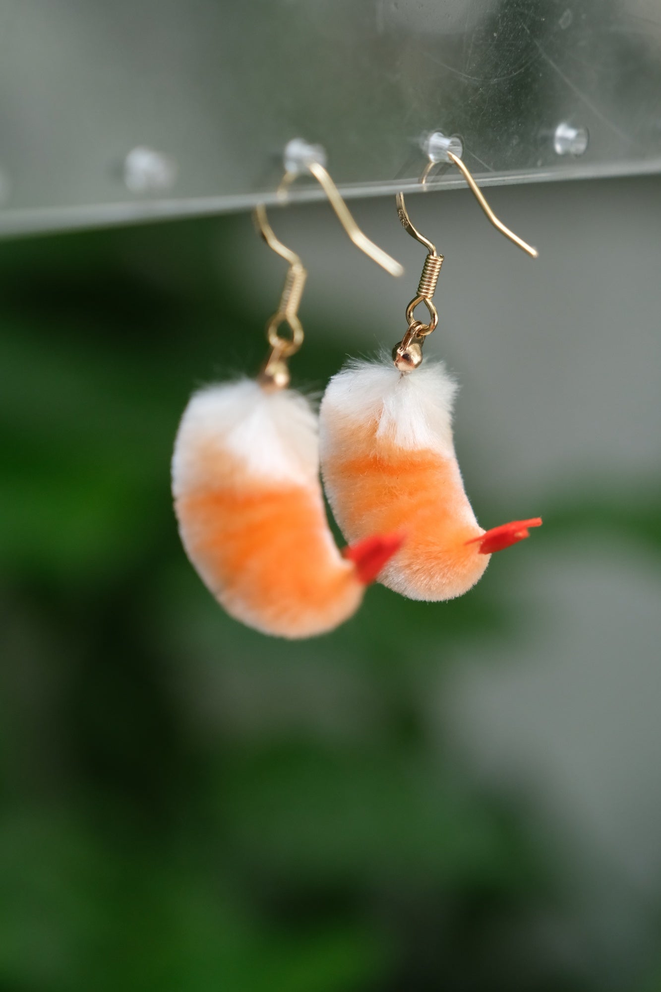 Shrimp Earrings Rainbow +Cooked