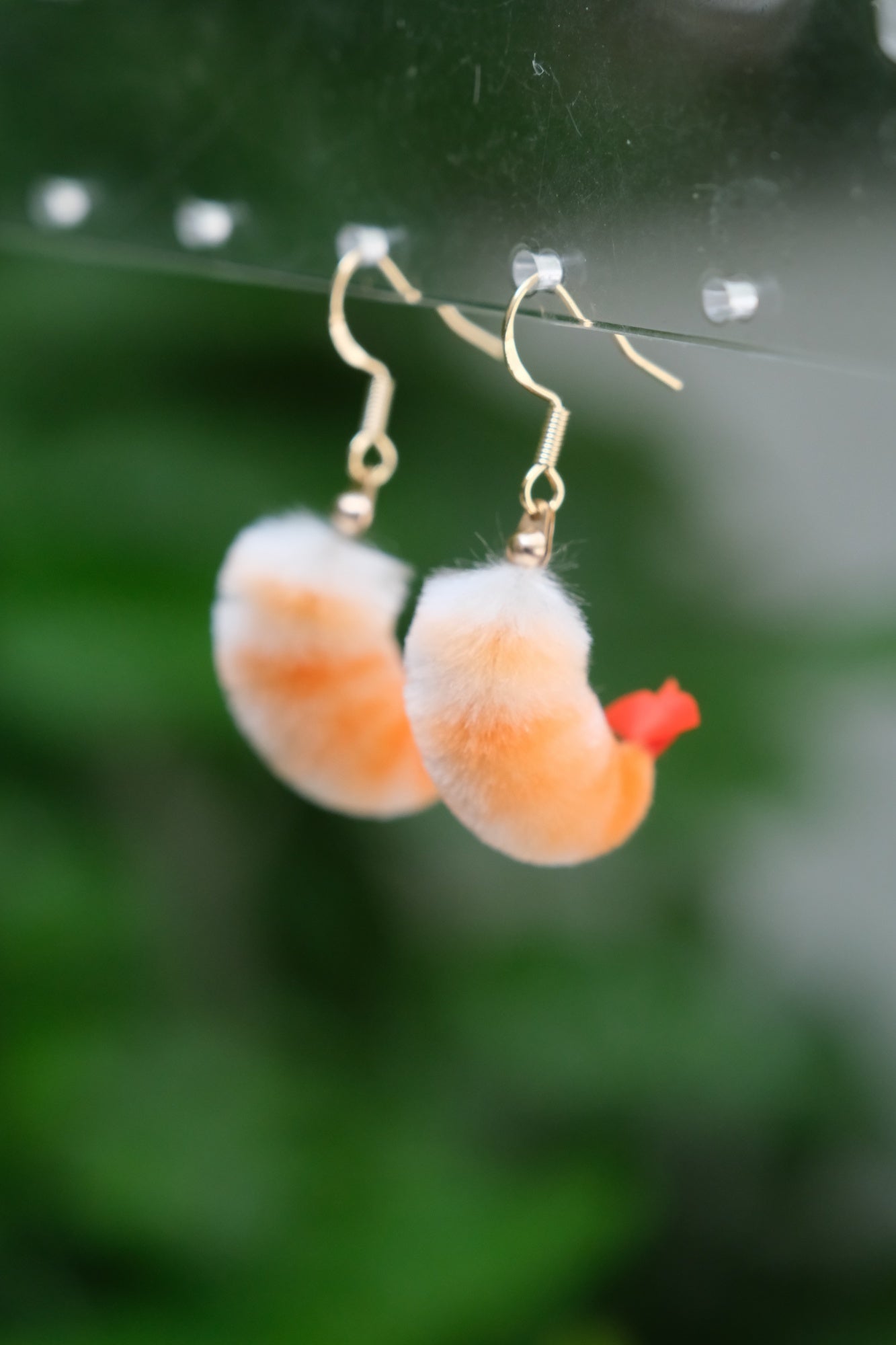 Shrimp Earrings Rainbow +Cooked
